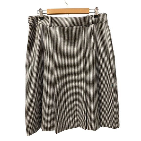 Jones New York Signature Wool Blend Houndstooth Pleated Skirt Size 12 Black & Wh - Picture 7 of 12